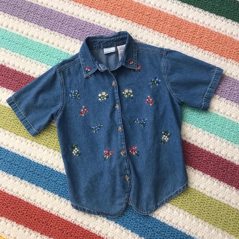 Vintage denim button down top